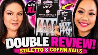 New XL Kiss Masterpiece Stiletto & Coffin Nails, The Longest Press On Nails by Far