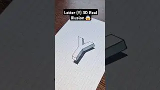 How to draw Letter (Y) 3D Real Illusion #drawing #easy3d  #realistic #3ddrawing #satisfying #shorts