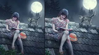 Fantasy Moonlight Effect Photo Manipulation Photoshop Tutorial