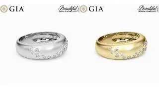 Half-Carat Wedding Band with Scattered Diamond Accents