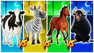 Tiles Hop - Funny Cow 🆚 Funny Zebra 🆚 Funny Horse 🆚 Funny Ferdinant 🎯 in Tiles Hop EDM Rush🎶