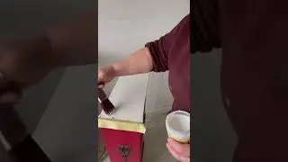 Applying decoupage paper to drawer sides #shorts #decoupage #dixiebellepaint #furniturepainting