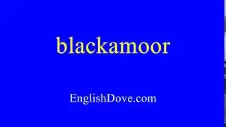 How to pronounce blackamoor in American English.