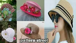//girls hat pattern summer and fancy \\stylish design pattern