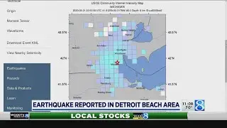 Earthquake occurs near Monroe in corner of Michigan
