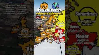 Does your country celebrate Halloween? | ItaliaMapping #fypシ゚viral #mapping #mapper #geography #map