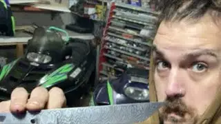 Forgey Mc Forge Face is live! Finishing touches on a Damascus tanto