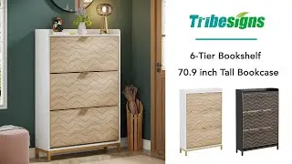 Tribesigns Shoe Cabinet, Freestanding Shoe Rack Organizer with 3 Flip Drawers - JW0411
