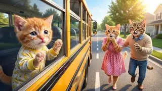 Mama Cat Trims Fur on the Farm and Makes Tiger Hat For Kittens At Home 🐾🎩🐯