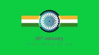26th January Happy Republic Day Modern Creative Banner | Animation | Green Screen