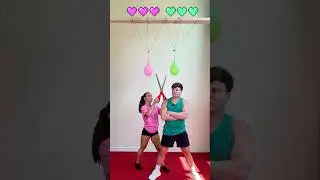 Loser gets wet! Gymnastics challenge💦🎈