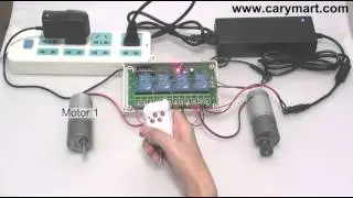 4 Channel High Power Remote Control Switch Controls 2 Motors to Rotate in Positive and Reversal Dire