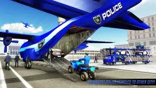 US Police ATV Quad Bike Plane Transport Game - US Police Limo Car Transform Robot Transport Game