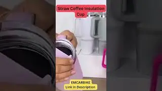 Straw Coffee Insulation Cup | Handle Portable Car Stainless Steel Water Cup #portable