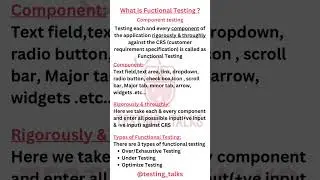 WHAT IS FUNCTIONAL TESTING ?