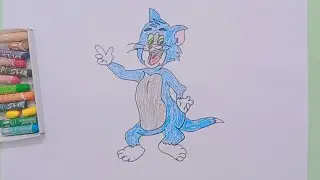 How To Draw Tom 🐱 | Easy Drawing Practice And Coloring For Kids