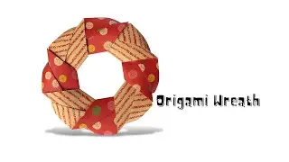 Easy Origami Wreath Tutorial- Easy origami for beginner- Easy paper craft for kid- Christmas Craft