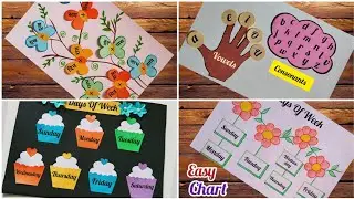 4 type chart ideas for primary school/ Class decoration ideas with chart paper 
