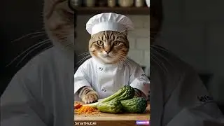 Cat cooking chicken soup #cute #cat #shorts #aicats #cooking cat #ai cat #kitten #catvideos