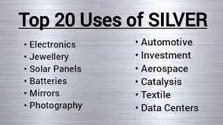 Top 20 Uses of Silver | Uses of Silver | Silver Uses | Silver Uses in Industry |Silver Uses in Hindi