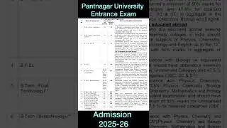 Pantnagar #University Entrance Exam2025 #Admission2025-26 #BVSc #BSc #Agriculture #MSc  #PhD #shorts