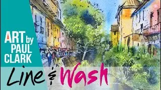 Painting a Spanish scene in Line & Wash with Watercolour.