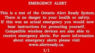 Canada Alert Ready - NATIONWIDE TEST MAY 2023 (Ontario)