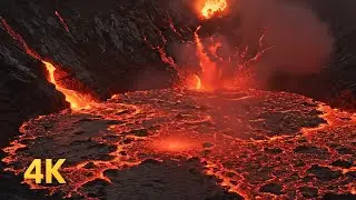 1 Hour of 4K Lava Bubbling Inside Volcano &mdash; Relaxing Sounds for Sleep, Study, or Focus