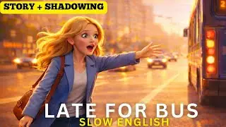 Slow English Story for Beginners |Late for the Bus | Busy Morning |Daily English & Shadowing Practic