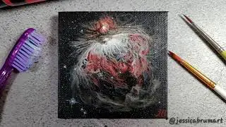 Red Orion Nebula Painting / Galaxy Acrylic Painting ✨️ 
