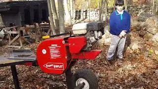Super Split wood splitter. So easy a 12 year old can handle it!