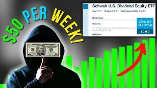Инвестирование всего 50 долларов в неделю в ETF SCHD (результат через 10 лет)