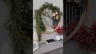 Hanging garland over a mirror! 🎄 #christmas #christmasdecorations #amazonfinds #garland #aesthetic