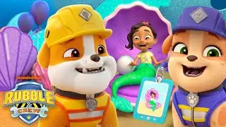 Rubble Builds a Mermaid Tail for a Birthday Party! w/ Mix, Wheeler & Charger | Rubble & Crew