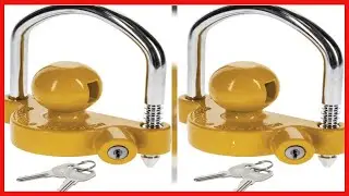 REESE Towpower 72783 Coupler Lock, Adjustable Storage Security, Heavy Duty Steel, Yellow and Chrome