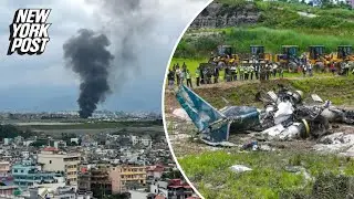 Plane crashes just after takeoff from Nepal&rsquo;s capital, killing 18 people as pilot is lone survivor
