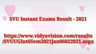SVU Instant Exams Results - 2021 I Latest News I SVU Tirupati Instant Results.