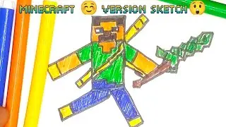 How to create minecraft style sketch | Pixel style on paper art ideas 