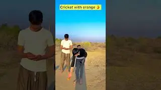 Cricket with orange 🍊🤪🏏 #shorts #funny #comedy #cricket #youtubeshorts #ytshorts #funnyshorts