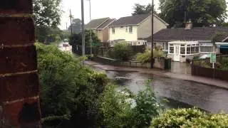Silfield Road during a downpour