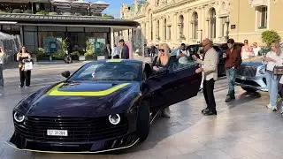 Millionaire Girl with her new Aston Martin Valiant at Montecarlo Casino in Monaco