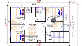 25x40 House Plan || 1000 Square Feet House Plan || 3BHK House Plan