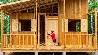 A Talented Woman Spent One Year Building Her Dream Log Cabin in the Forest &ndash; From Start to Finish