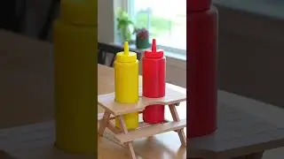 I designed a mini picnic table for my sauces