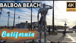 4k Balboa Beach Walk Tour XMAS Christmas Walking Travel December 5, 2022