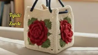 ZURDO / HERMOSO GRANNY DE ROSA NUNCA ANTES VISTO / Crochet