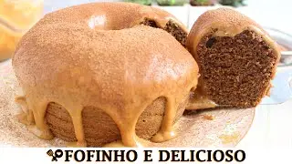 BOLO CAPUCCINO COM COBERTURA DE DOCE DE LEITE - RECEITAS QUE AMO