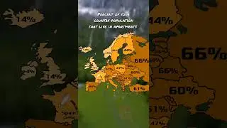 Percent of your country population that live in apartments #mapchart #map #europe #mapper #country