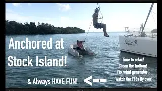 Stock Island - A Great Place to Relax & Fix Things!  (Marine Mat : Bottom Cleaning : Wind Generator)