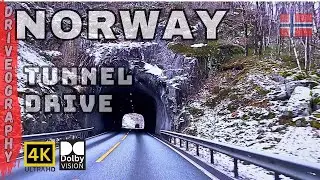 Norway Autumn Drive: Electric Car Adventure Through Scenic Tunnels